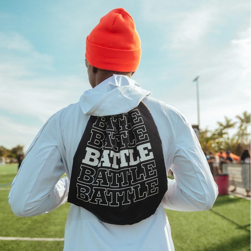 Battle Repeater Cinch Bag, Drawstring Closure, Lightweight (White)