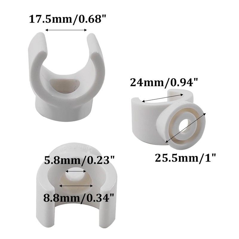 PDETVEO 50Pcs 1 Inch PEX Pipe Clamp Clips, White Plastic