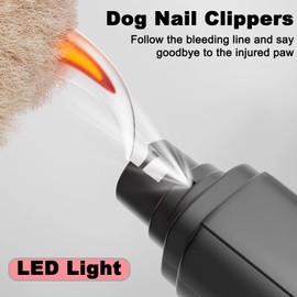 Consss Dog Nail Grinder Quiet, Easy to Use Pet Nail Grinder with Led Lights, 7500 RPM Dog Nail Clippers for Large Dogs Medium Small Dogs & Cats, Continuous 3-Hour Battery Life