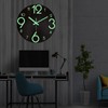 11.81in Luminous Wall Clock Wooden Round Decorative Clocks for Kitchen