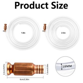 2 Stück Schüttelschlauch Benzin, 1.8M/ 2.5M Selbstansaugende Schlauch Schüttelpumpe Schlauchpumpe zum Umfüllen, Pumpschlauch Schüttelschlauch für Öl Kraftstoff Wasser Transfer Pumpe