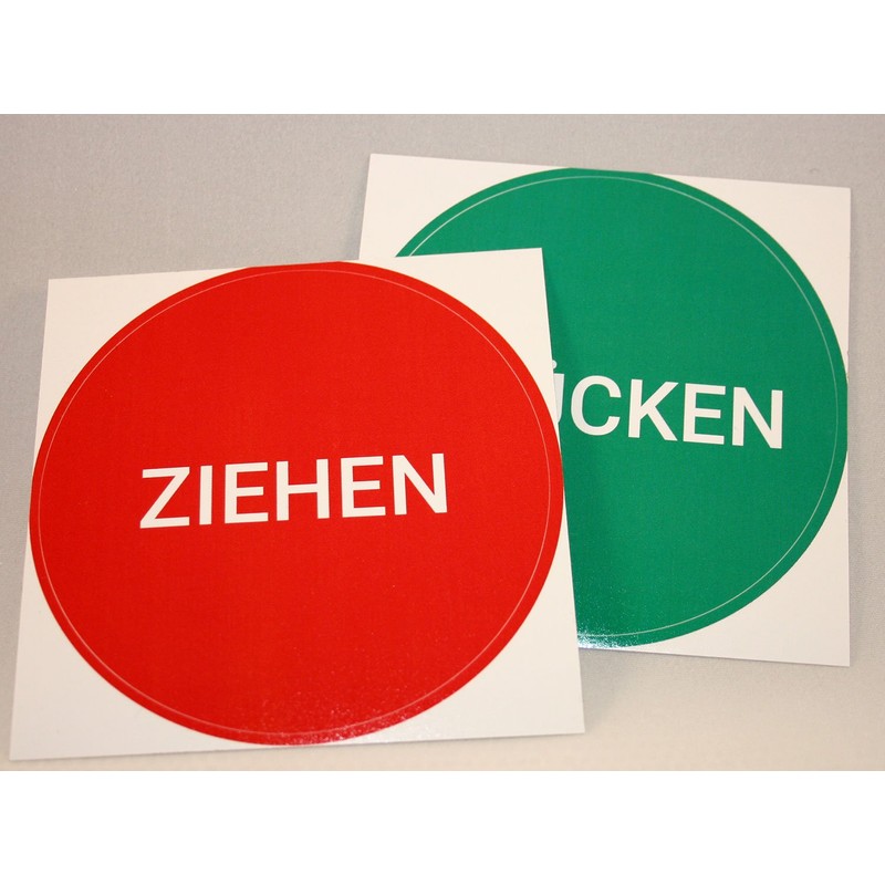 PVC Sticker Door Sign Press and Pull (Single) Diameter 9.5