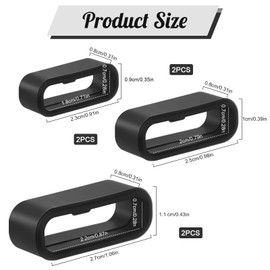 Kenning 6 Pcs Watch Bands Loops, Black Silicone Watch Strap Retainer Holder Loop Replacement Band Fastener for Smart Sport Watches Clasp Wristband Replacement(18/20/22mm,Round)