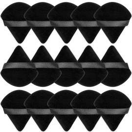 WANGCL Pack of 15 Triangle Makeup Puff Pure Cotton Powder Velour Face Ultra Soft Washable Puff for Loose Powder Body Cosmetic Foundation Sponge Makeup Tool (Blank)