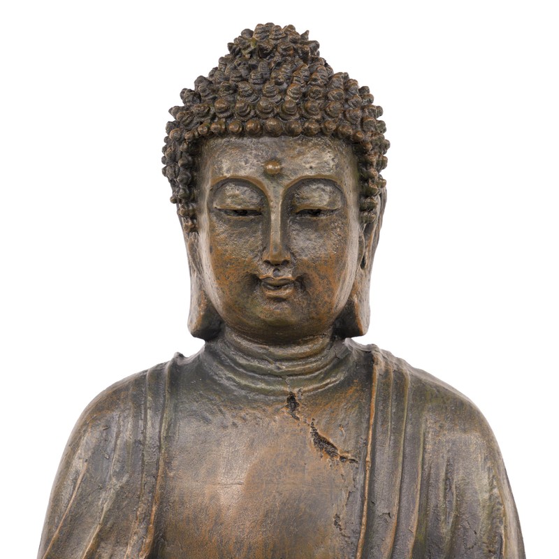 Alpine Corporation 15" Tall Indoor/Outdoor Meditating Buddha Statue, Tabletop Garden