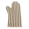 Beige & Brown Stripe Single Oven Glove Quilted Gauntlet Pot