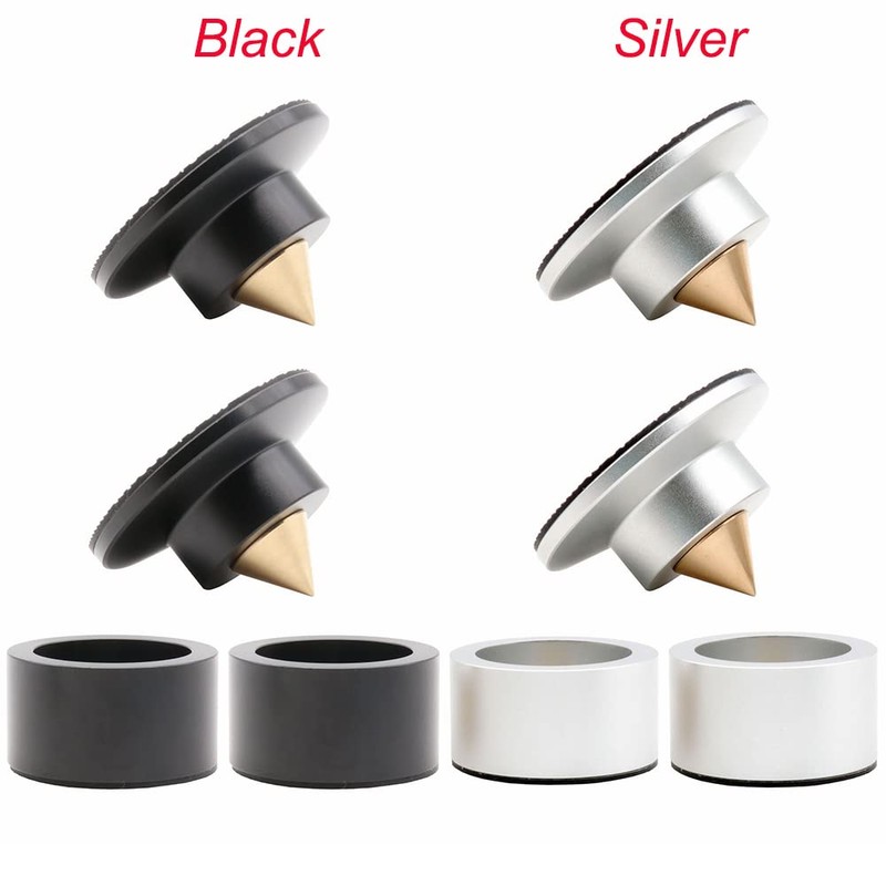 Flushbay 4-Piece Set Insulator Spikes Alloy+Brass Speaker Spike Holder Height