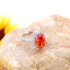 Created Orange Garnet Birthstone Rings Oval Engagement Wedding Ring Women