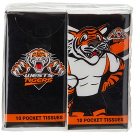 NRL West Tigers Mascot Pocket Tissues (Pack of 4)