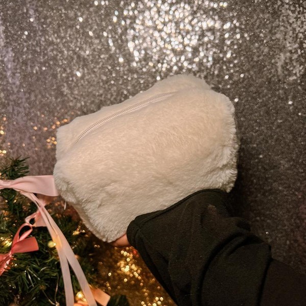 Cozy Plush Cosmetic Bag - Color: Yellow