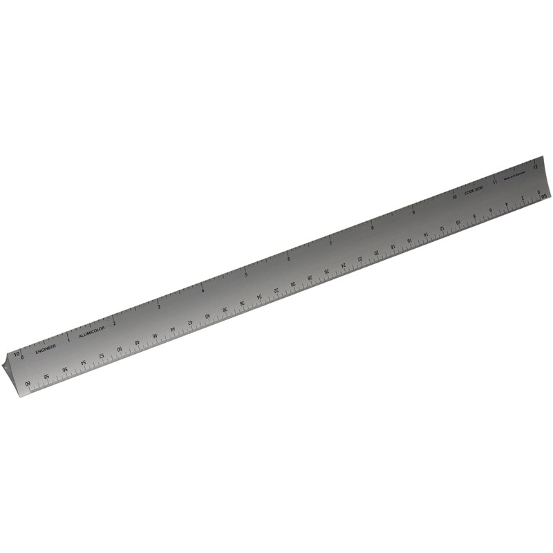 Alumicolor 3000 Series 12-Inch Silver Hollow Aluminum Triangular Engineer Scale