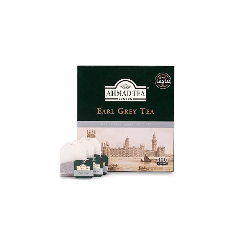 Ahmad Tea Black Tea, Earl Grey Teabags, 100 ct (Pack