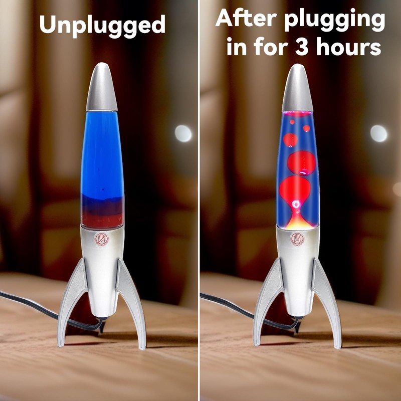 GANBIPU Original Magma Lamp with Blue Liquid and Red Wax,