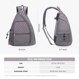 Sucipi Pickleball Bag for Women, Pickleball Backpack with Fence Hook Reversible Quilted Crossbody Sling Bag Tennis Bag Backpack Pickle Ball Paddle Bag-Holds Paddles, Pickleballs Accessories