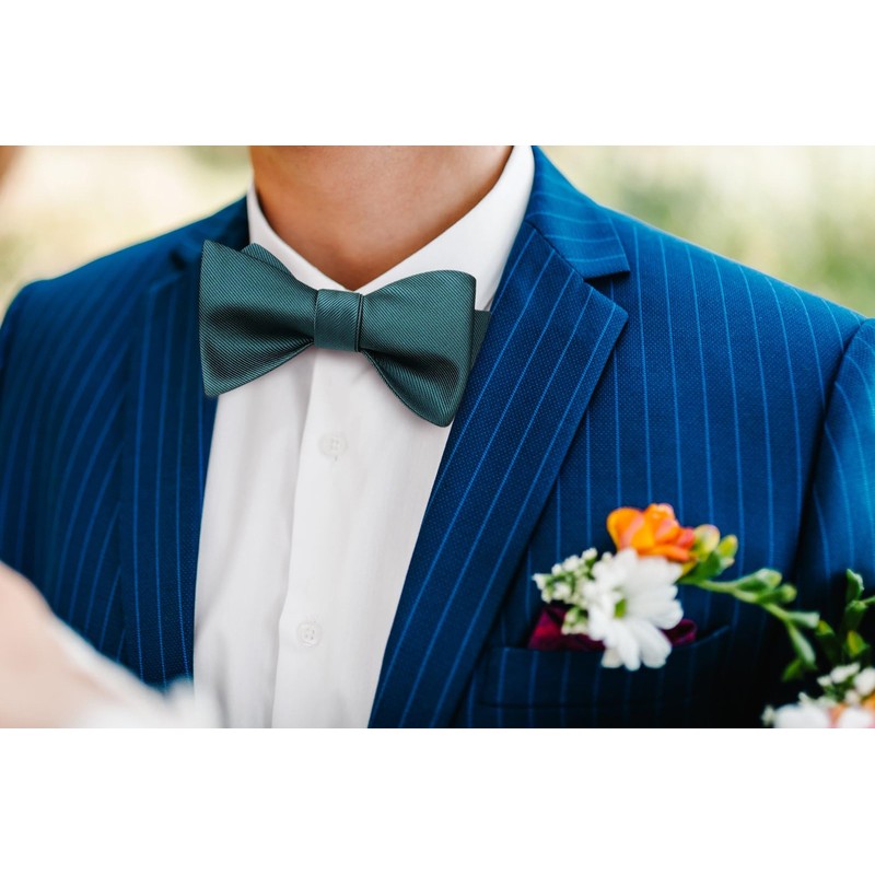 HISDERN Bow tie for men, bow tie with pocket square,