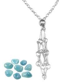 Crystal Necklace Holder,Stainless Steel Netted Crystal Cage - Adjustable Crystal Holder Necklace Cage, Stainless Steel Crystal Stone Holder Necklace for Women