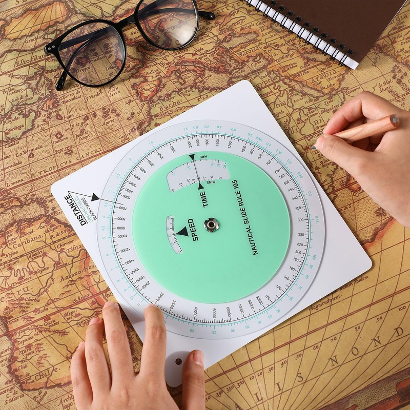 Saypacck Marine Navigation Slide Rule Nautical Plotter Protractor Ship Navigation