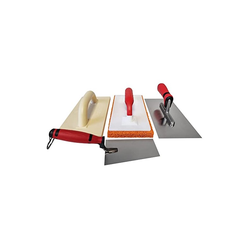 4-Piece Set with Cleaning Tools, Stainless Steel Smoothing Trowel with