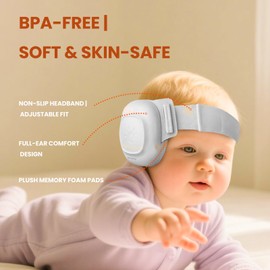 Baby Ear Protection for Infants and Toddlers, Baby Hearing Protection 3-48 Months, CE & ANSI Certified, 25dB Noise Cancelling Headphones for Travel, Airplanes