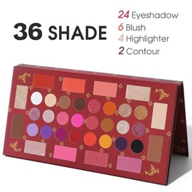UCANBE- 【Paleta facial todo en uno】Incluye 24 sombras de ojos de pigmentación intensa, 6 rubores, 3 iluminadores brillantes, 1 iluminador mate y 2 som