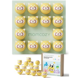 Momcozy Natural&Organic Essential Oil Bath Bombs,14 Pcs Bubble Bath Fizzy Balls with Red Panda Animal Shapes,Bath Bombs Gift Set for Kids Girls Boys Toddler, Ideal Gift for Birthday, Bath Bomb Kit