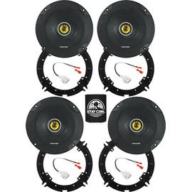 KICKER Speakers 6.5 inch for Hyundai Santa Cruz 2022 Upgrade Kit - 4 Pack of CS Series with Adapters and Harness, Coaxial 6 1/2 Car Audio Front and Rear Door Speaker CSC65, 46CSC654