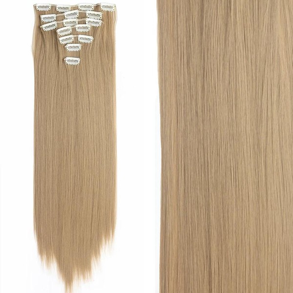 22Inch Long Straight Wavy Hair Extension 7Pcs/Set 16 Clips High