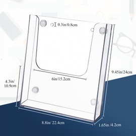 Thyle 4 Pieces 8.8 Inch Wide Magnetic Magazine Holder Acrylic Brochure Document Holder Pamphlet Flyer Display Clear Sign Stand for Metal Surfaces Refrigerators Wall Mount