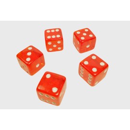 Craps Dice (5-Piece Set) | Professional 19mm Casino Quality | Rounded Edges | Precision Cube Edges and Flush Pips | Equal Weighted