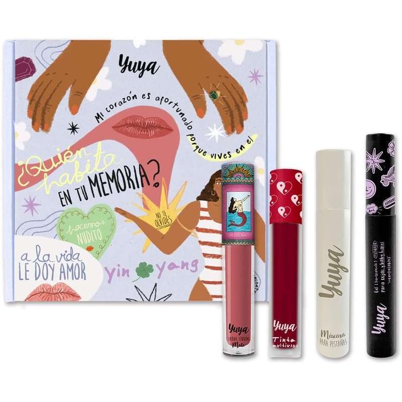 YUYA Kit de Maquillaje 4 Piezas, Labial La Sirena, Tinta