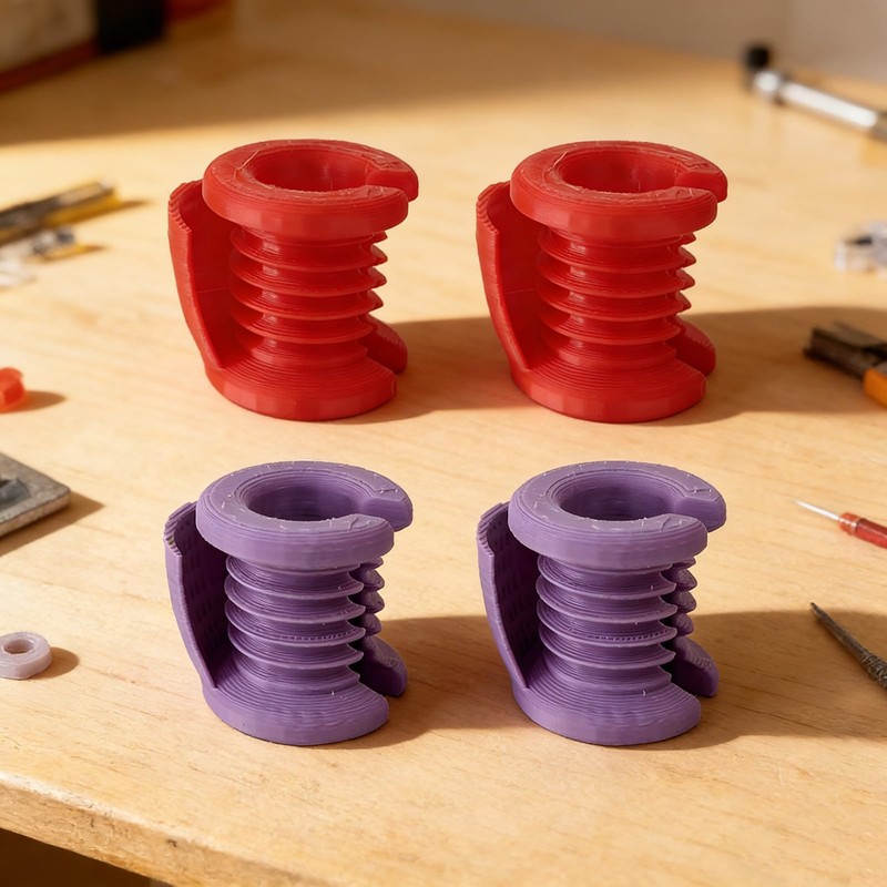4 Pack Crochet Finger Guard Ring Set Red and Purple