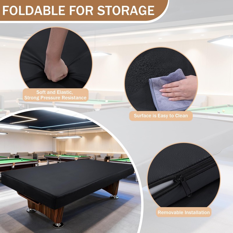 BALAPET Heavy Duty Leatherette Pool Table Cover and Insert Mat