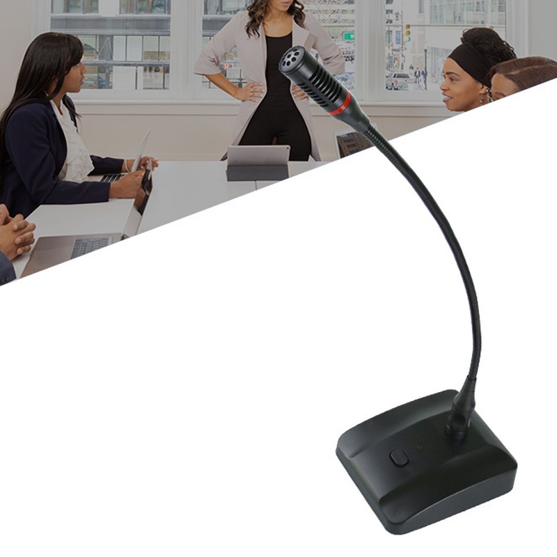 Gooseneck Condenser Microphone Professional 6.35mm Desktop Wired Microphone for Broadcasting