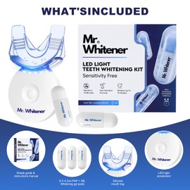 Mr.Whitener LED Teeth Whitening Kit, Dentists Recommended, Enamel Safe, Professional Pap Tooth Whitener for Sensitive Teeth, Professional 8 Refill Teeth Whitening Gel Pods 33.6ml, Remove Teeth Stains