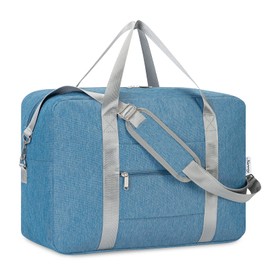Narwey Hand Luggage Bag for Airplane Foldable Travel Bag Women's Weekender Bag Sports Bag Women Men Hand Luggage Suitcase Large, navy blue, Navy Blue