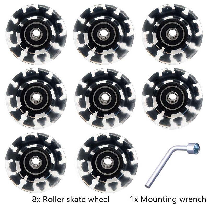 Nezylaf Light Up Roller Skate Wheels 8 Pack, 78A Hardness