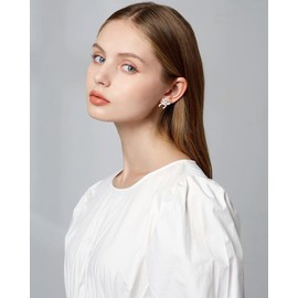 LILIE&WHITE Silver Bow Earrings for Women – Elegant and Stylish Design, Fade-Resistant, Gift for Birthdays, Anniversaries, and Special Occasions, Versatile Jewelry for Day and Night Wear