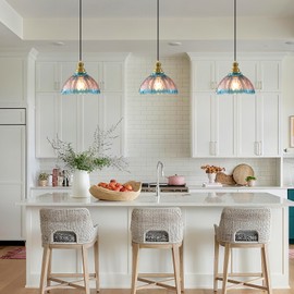 ZEYQLQZQ Glass Pendant Light Modern Pendant Lighting Fixtures Vintage Hanging Lamp for Kitchen Island Dining Table Bedroom Living Room