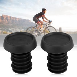 JINDI Bicycle Handlebar End Plugs Rubber 1 Pair Elastic Universal Handlebar End Plugs for 22.2mm Handlebar (ODI Stopper Black)