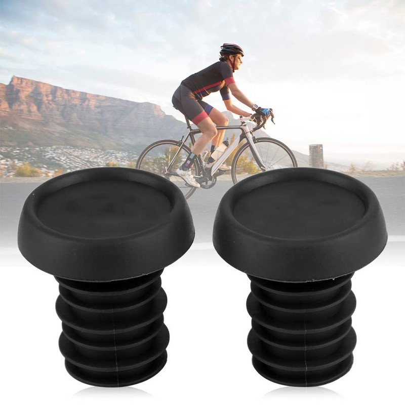 JINDI Bicycle Handlebar End Plugs Rubber 1 Pair Elastic Universal