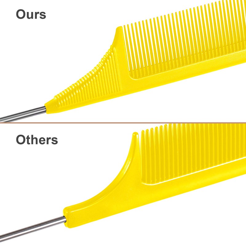 Leinuosen 3 Packs Rat Tail Comb Steel Pin Rat Tail