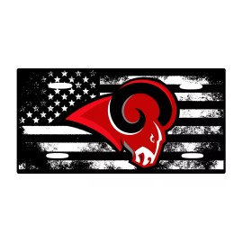 Unbranded American Flag Red Bull Aluminium License Plate Highest Quality Size 6" x 12"