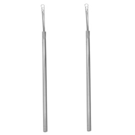 Baluue 2Pcs Stainless Steel Ear Scoops Portable Ear Wax Remover Tools with Skid Resistant Design for Adults Durable Metal Earpicks and Comfortable Use