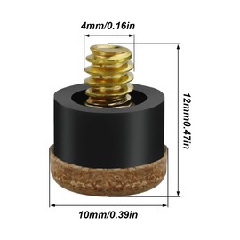 LICQIC 20 Pcs Pool Cue Tips Screw On, 10 mm Pool Queue Tips with Plastic Storage Box, for Pool Cues and Snooker, Brown