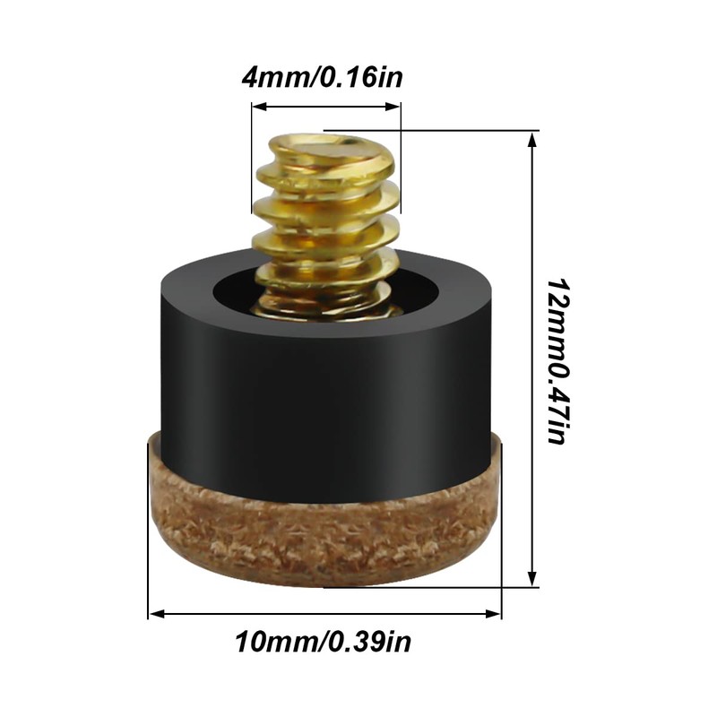 LICQIC 20 Pcs Pool Cue Tips Screw On, 10 mm
