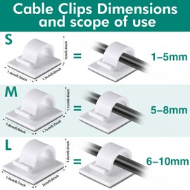 60 Pieces Christmas Lights Cable Clips Mini Light Clips Outdoor Cord Clips Self Adhesive Light Clips Cable Organizer Clips Wire Holder Management for Fairy Light String Lights (White, Small)