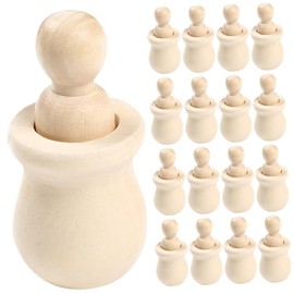 DOITOOL DIY Wooden Peg Dolls Kit 20pcs Unpainted Wooden Dolls for Boys and Girls Art Craft