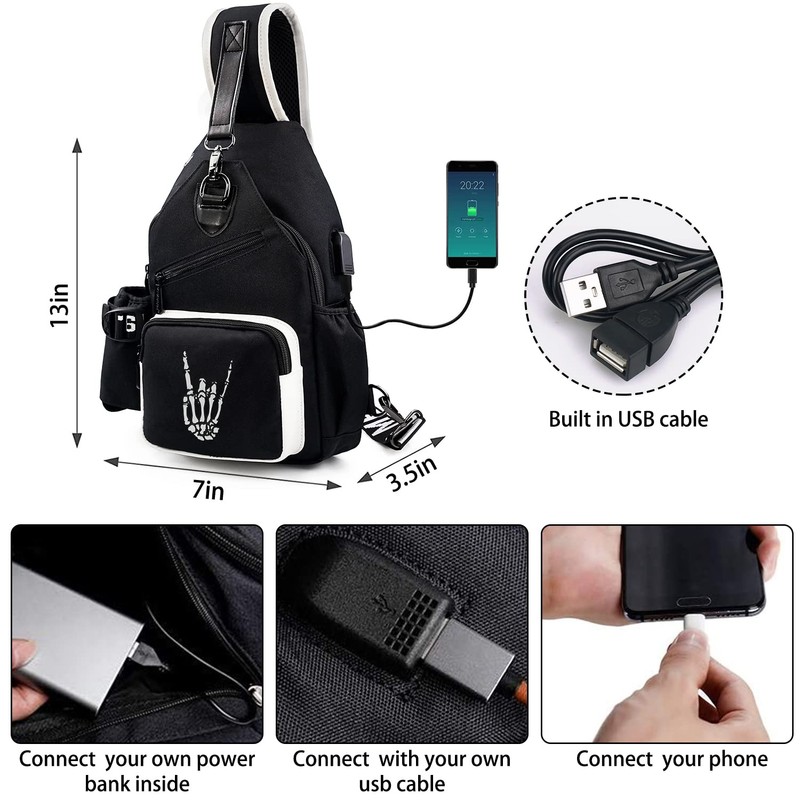 Junlion Sling Bag, Crossbody Shoulder Bag for Mens Women Multipurpose