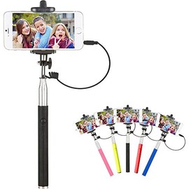 Vivitar 42" Selfie Stick with Built-in Shutter Release and Folding Clamp, Black