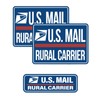 Mail Delivery Driver Magnetic Signs (White-Red)